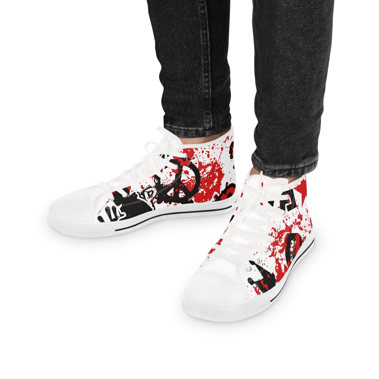 Men's Allstar Famous Paint Splatter Logo High Top Sneakers